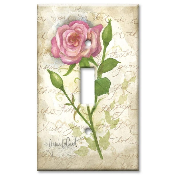 Single Rocker Roses And Butterfly Wild Flowers Butter Flower Switch Covers Wall Plate Graphics Wallplates 